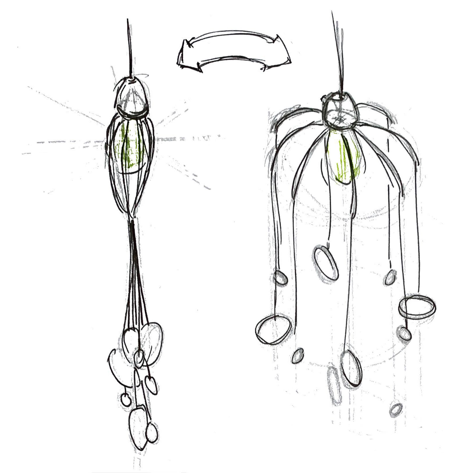 Quick physical models of chandelier forms