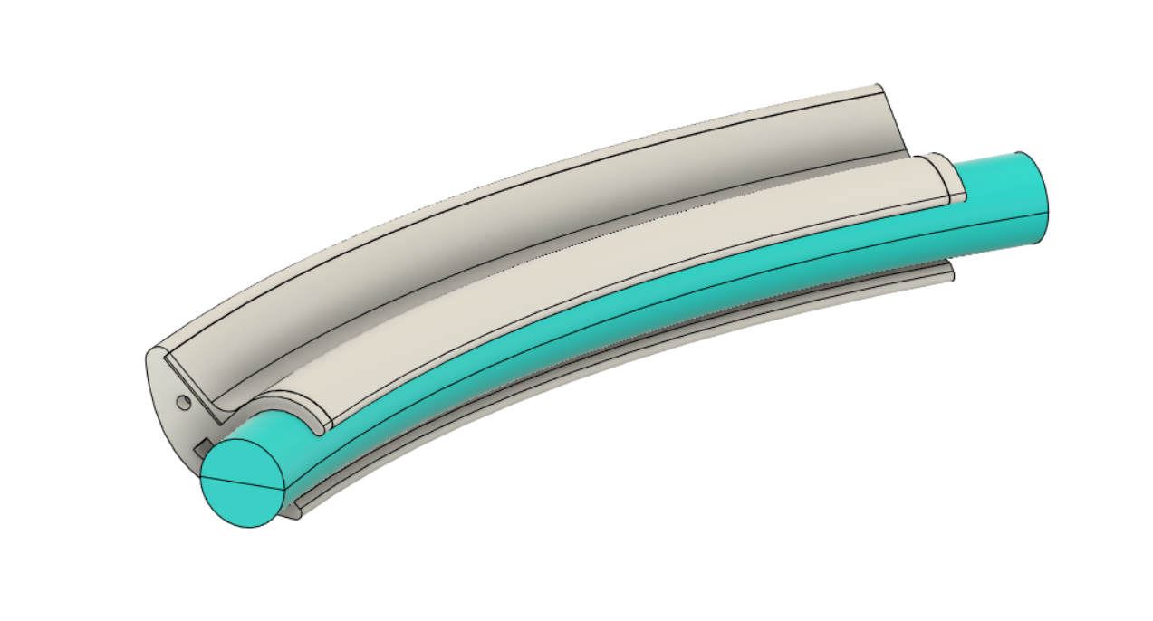 3D-printable section detail with snap-fit cover